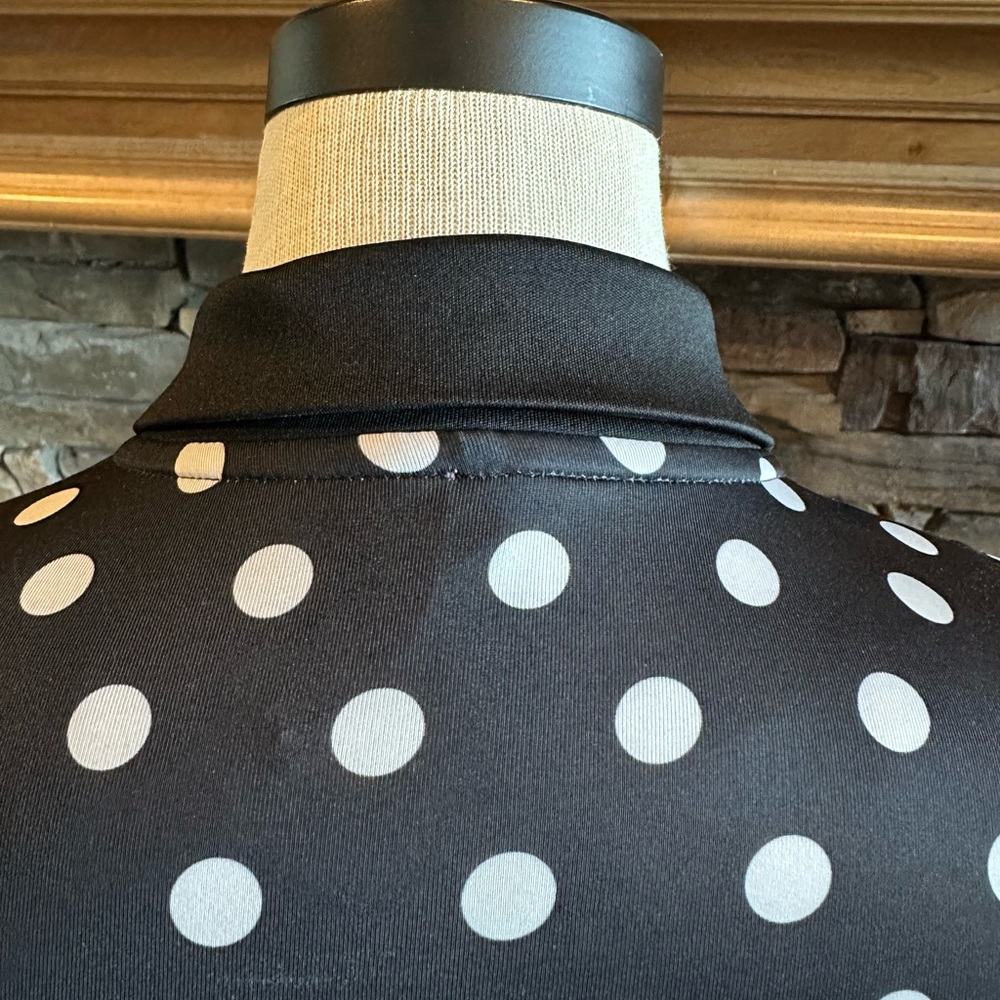 NIKE Golf ⛳️ Ladies Black & White Polka Dot Dri-Fit Sleeveless Golf Shirt - Sz S - Picture 5 of 12